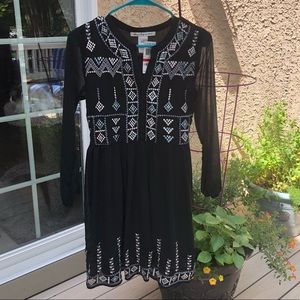 American rag black embroidered dress